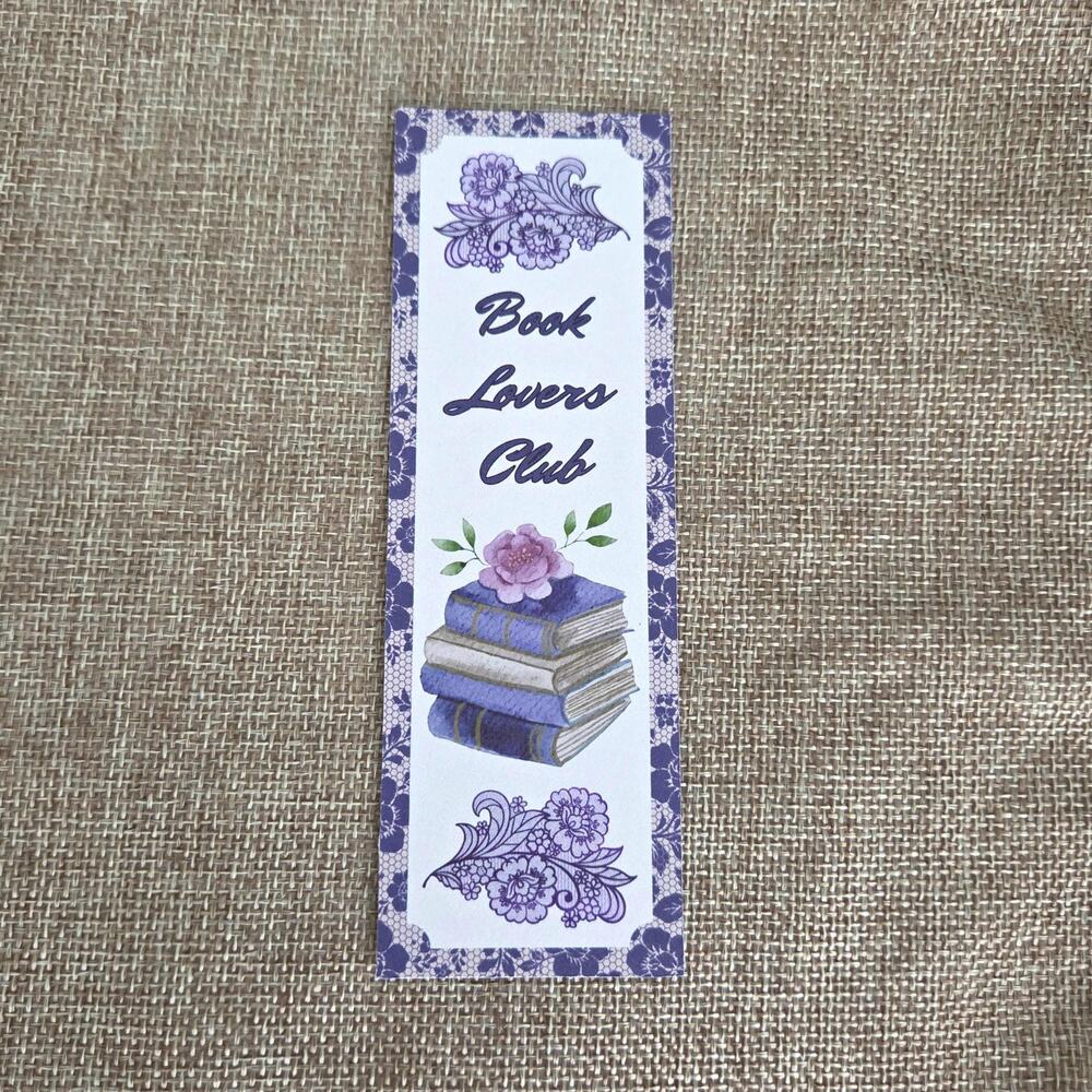 Book Lovers Club Bookmark Cozy Floral Bookstack Page Cottagecore Reader Gift